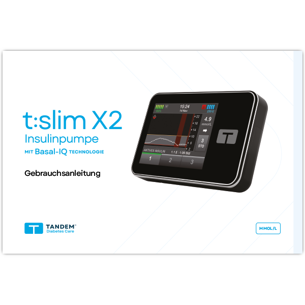 Gebrauchsanleitung t:slim X2 Insulinpumpe mmol/l mit Basal-IQ